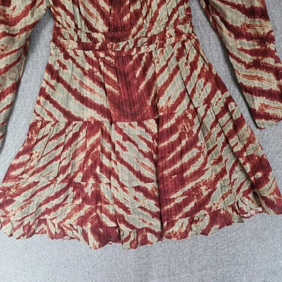 New Ulla Johnson Naiara Mini Dress Women's Size 2 Canyon Clay Red Brown Tie-Dye - Picture 13 of 16